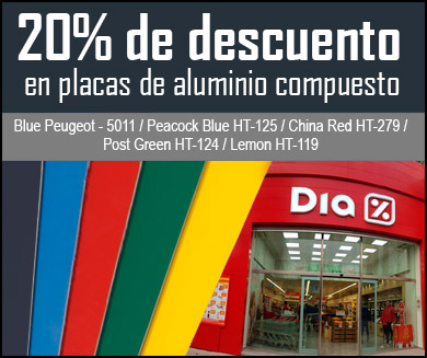 Placas aluminio compuesto - Descuentos en placas colores varios